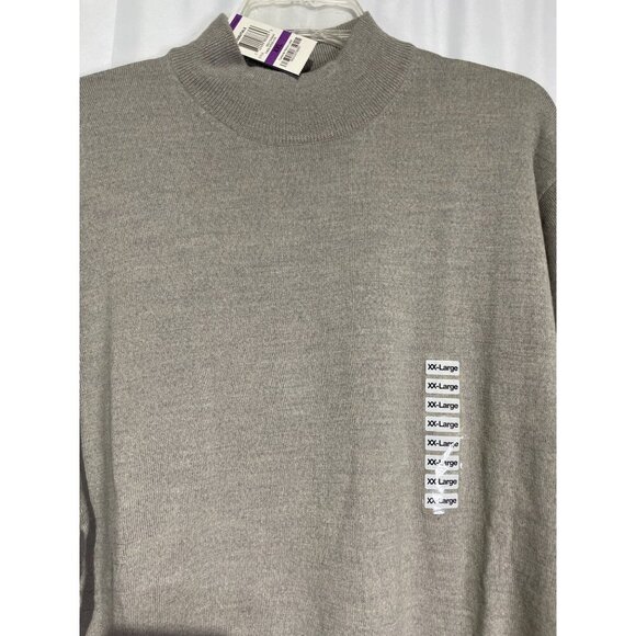 Men's Sweater Turtle Neck 100% Wool Wool Gray Size XXL New - Picture 2 of 4